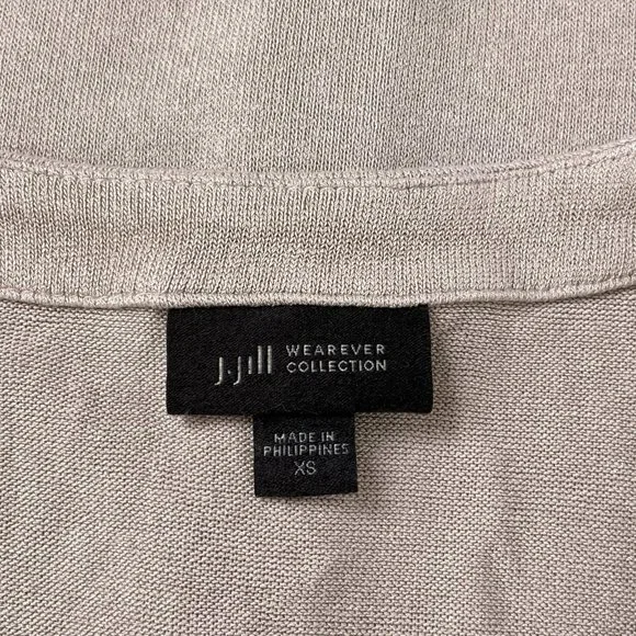 J Jill Wearever Collection Lightweight Button Up Beige 3/4 Sleeve Cardigan Sz XS - Picture 5 of 8